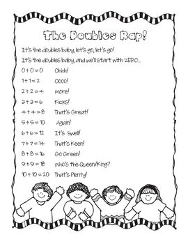 A fun chant to get your students engaged with the double facts!... Doubles Rap Anchor Chart, Doubles Rap, Teaching Doubles, Math Doubles, Doubles Facts, Daily 5 Math, Math Fact Fluency, Go Math, Math Crafts