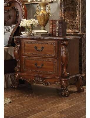 Astoria Grand Dileo 2 Drawer Nightstand Astoria Grand Nightstand Brown, Nightstand Wood, Dove Tail, Wooden Nightstand, Studio Color, Upholstered Panel Bed, 2 Drawer Nightstand, Upholstered Panels, Acme Furniture