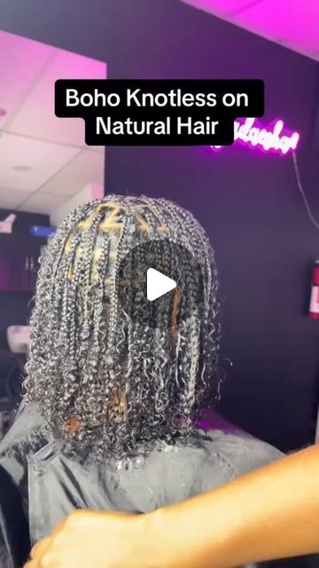 Hair Tutorials on Instagram: "Boho knotless on Natural Hair😎What do you think?
📷: @hairdiariesvi" Boho Knotless On Natural Hair, Bohemian Knotless Braids Natural Hair, Boho On Natural Hair, Knotless On Natural Hair, Natural Boho Braids Hairstyles, Boho Twists Natural Hair, Bohemian Braids On Natural Hair, Medium Knotless Braids Boho, Boho Natural Braids