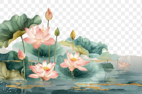 Lotus Flower Background, Lotus Flower Illustration, Lotus Background, Lotus Illustration, Border Transparent, Buddha Artwork, Lotus Flower Art, Paper Background Design, Png Flower