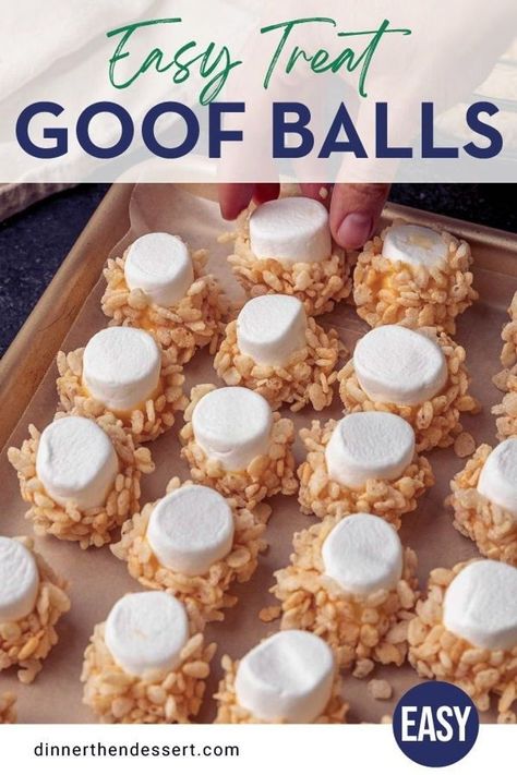 Goof Balls are an easy no bake treat that kids and adults will both love, made with jumbo marshmallows dipped in caramel and Rice Krispies. If you love regular Rice Krispies, made with a mixture of melted marshmallows and rice crispies cereal, then you’re sure to love this variation. Rice Crispie, Slow Cooker Appetizers, Making Peanut Butter, Peanut Butter Marshmallow, Dessert Cookbooks, Marshmallow Treats, Candy Recipes Homemade, Easy No Bake, Fun Easy Recipes