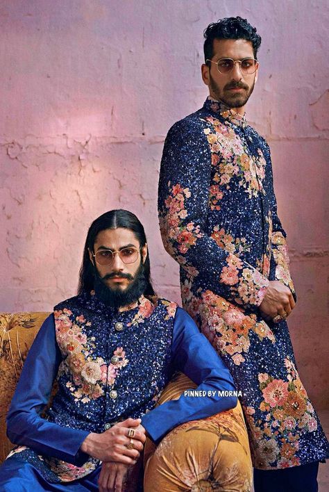 Sabyasachi Mukherjee - India 🇮🇳 Saree Lengha, Red Sherwani, Sabyasachi Mukherjee, Indian Groom Wear, Heavy Embroidery, Sequence Work, Indian Groom, Hand Work Embroidery, Groom Wear