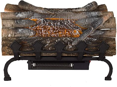 Electric Fireplace Logs, Black Electric Fireplace, Electric Logs, Fireplace Logs, Fireplace Heater, Wall Mount Electric Fireplace, Electric Fireplace Insert, Real Fire, Fireplace Hearth