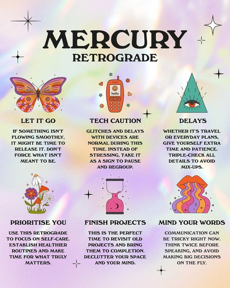 🚨 Mercury Retrograde Update! 🚨 We’re already deep into Mercury Retrograde, running from August 5th to August 28th, 2024. As we navigate this cosmic period, here are some essential reminders to help you stay grounded: 🔄 Let It Go: If something isn’t flowing smoothly, it might be time to release it. Don’t force what isn’t meant to be. 💻 Tech Caution: Glitches and delays with devices are normal during this time. Instead of stressing, take it as a sign to pause and regroup. 🗣️ Choose Your Wor... Mercury Retrograde 2024, Mercury Retrograde Funny, Witchy Knowledge, Retrograde Meaning, Hoodoo Witch, Moon Things, Mars Retrograde, Chart Astrology, Witch Stuff