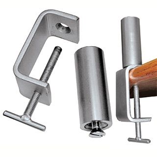 Table Top Clamp with Pin for Pipe and Base Systems Table Clamp, Rose Brand, Terrazzo Floors, Table Top