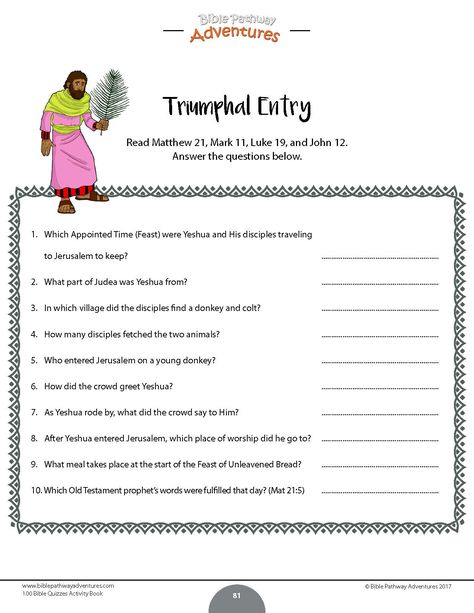 Triumphal Entry Triumphal Entry Activities, The Triumphal Entry, Triumphal Entry, Bible Worksheets, What To Study, Bible Quiz, Map Activities, Bible Coloring Pages, The New Testament