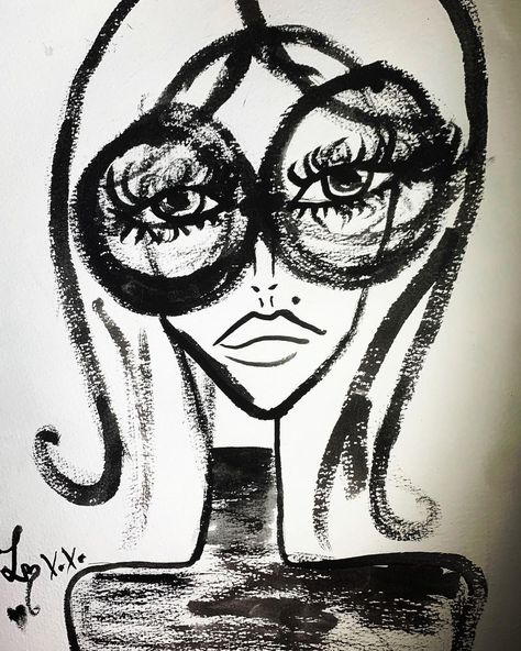 Big Lips Drawing, Lash Illustration, Lips Sketch, Big Glasses, Big Lashes, Lips Drawing, Big Hair, Fashion Sketches, Fashion Illustration