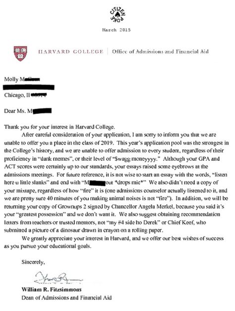 Harvard Rejection Letters Are Rough Funny College, College Admission Essay, Harvard College, Admissions Essay, App Pictures, Persuasive Writing, App Template, College Admission, Letter Of Recommendation