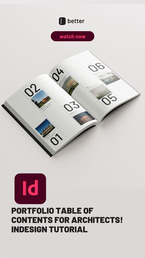 Portfolio Table of Contents for Architects! InDesign Tutorial #portfolio #architecturerepresentation #tutorial #render #showitbetter #apartment #furniture Portfolio Table Of Contents, Table Of Contents Design, Table Of Contents Template, Book Editorial Design, Indesign Tutorials, Table Of Content, Contents Layout, Table Of Contents Page, Company Portfolio