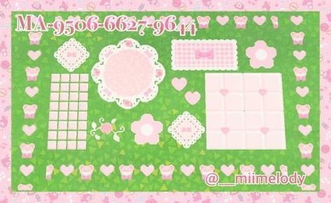 Pastel Path Animal Crossing, Kawaii Island, Acnh Path, Ac Codes, Acnh Paths, Pink Island, Acnh Design, Acnh Designs, Acnh Codes