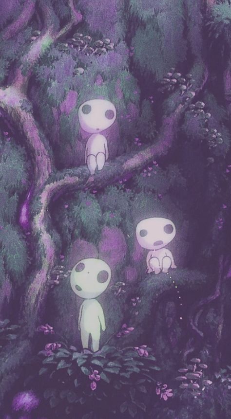 studio ghibli • princess mononoke • kodama • wallpaper • purple aesthetic Aesthetic Studio Ghibli, Ghibli Poster, Studio Ghibli Poster, Aesthetic Studio, Studio Ghibli Art, Princess Mononoke, Ghibli Art, Free Hd Wallpapers, Purple Aesthetic