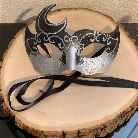 Moon Masquerade Mask, Luna Costume, Goth Mask, Masquerade Mask Black, Moon Mask, Glitter Mask, Moon Luna, Mask Masquerade, Ball Party