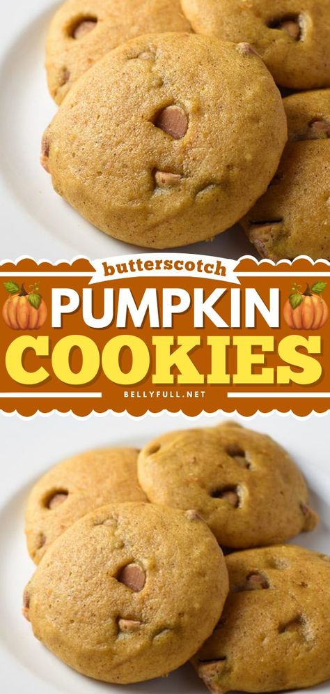 Butterscotch Pumpkin Cookies, fall baking, pumpkin recipes Pumpkin Cookies Butterscotch Chips, Pumpkin Cookies With Butterscotch Chips, Butterscotch Pumpkin Cookies, Pumpkin Quickies, Pumpkin Desserts Easy Simple, Fall Cookie Recipes Easy, Cookies With Butterscotch Chips, Pumpkin Butterscotch Cookies, Easy Thanksgiving Cookies