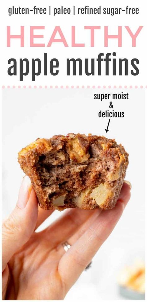 Do you like Apple muffins? Here we are presenting these yummy gluten -free Apple muffins recipe for you. Make it! Healthy Gluten Free Apple Muffins, Sugar Free Apple Muffins, Paleo Apple Recipes, Gluten Free Apple Cinnamon Muffins, Paleo Apple Muffins, Fibre Recipes, Apple Walnut Muffins, Healthy Apple Cinnamon Muffins, Gluten Free Apple Muffins