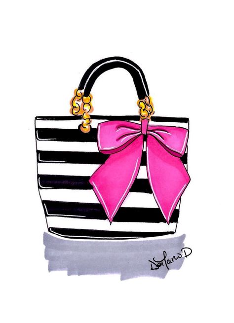 Kate Spade Illustration, Painted Purses Ideas Diy, Bags Drawing Design Sketch, Hand Bag Illustration, Purse Drawing, Purse Illustration, Handbag Drawing, Handbag Illustration, Bags Illustration