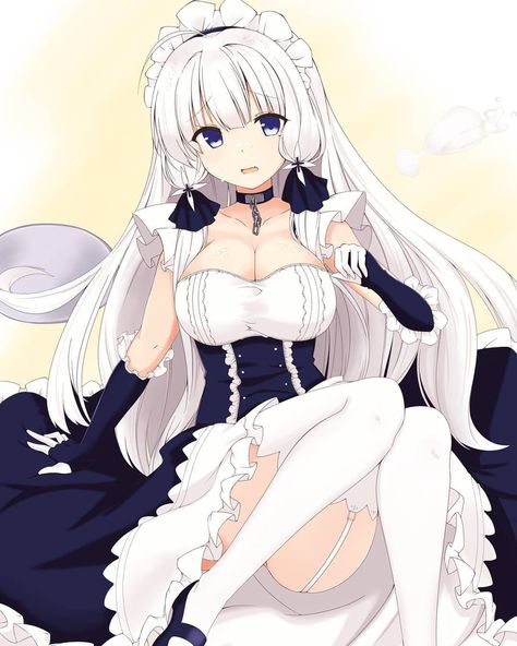 Illustrious Azur Lane, Hms Illustrious, Anime Maid, Azur Lane, Simple Backgrounds, Royal Navy, Belfast, Girls Wear, Stockings