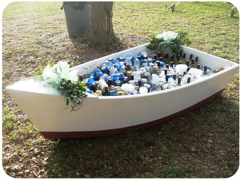 We used a boat to ice and serve the beer at the reception. Mini Boat, Ice Beer, Boat Wedding, The Beer, Welcome To The Party, Wedding Idea, Rehearsal Dinner, Rehearsal Dinners, Wedding Stuff