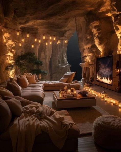 Modern Cave House, Desert Homes Interior, Cave Room, Comfort Luxury, Cave Home, Cave House, Casa Container, Dream House Rooms, Luxury Homes Interior