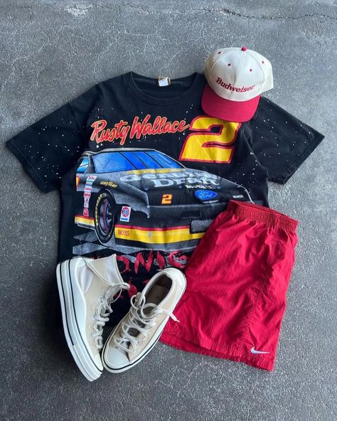 Nascar Outfit Men, Fall Fits Streetwear, Nascar Outfit, League Fits, Guys Outfits, Tuff Fits, Simple Streetwear, Ames Iowa, Jordan Fits