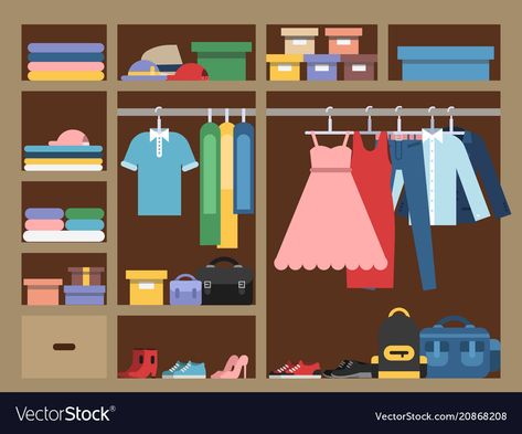 Closet Illustration, Wardrobe Illustration, Living Room Clipart, Large Wardrobe, Clothes Shelves, Childrens Poems, Large Wardrobes, Wardrobe Room, Fashion Design Patterns