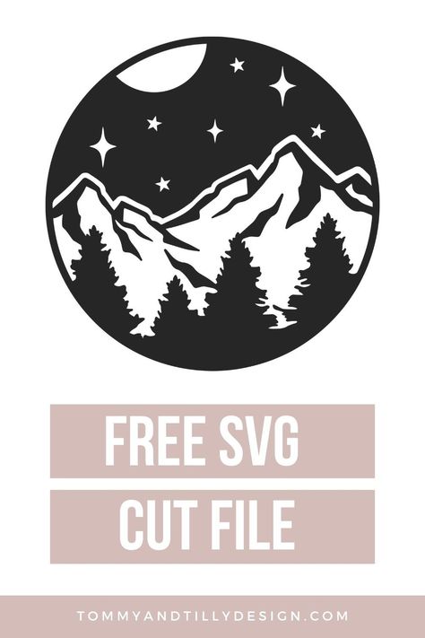 Super cute FREE night scene SVG Cut File bundle. Perfect for your Cricut and Silhouette machine projects. Cricut beginners will love these designs! Cut from HTV/ Iron on or adhesive vinyl #freesvg #cricut #cricutproject #flowersvg #cricutcutfiles #cricutdesign Free Mountain Svg Files For Cricut, Mountain Svg Free Cricut, Free Svg Stickers, Cricut Outline Images, Mountain Svg Free, Vinyl Decals Cricut, Cricut Images Free Svg, Silhouette Images Free, Shirt Svg Free