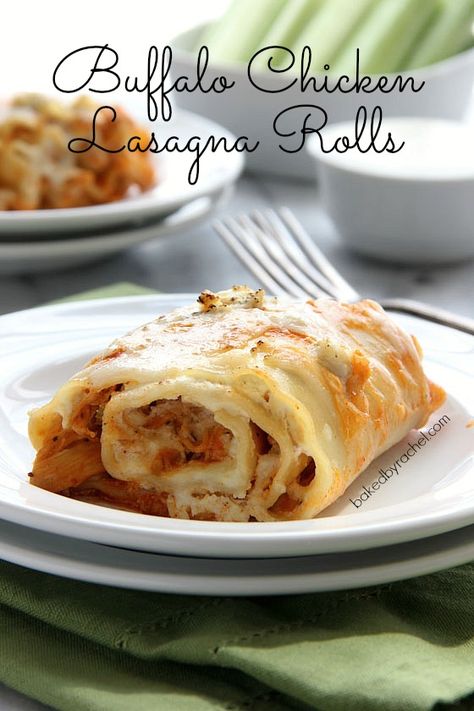 Baked by Rachel » Buffalo Chicken Lasagna Rolls Buffalo Lasagna, Buffalo Chicken Lasagna Roll Ups, Chicken Lasagna Roll Ups, Football Lunch, Buffalo Chicken Lasagna, Lasagna Rolls Recipe, Chicken Lasagna Rolls, Chicken Lasagne, Lasagna Roll Ups