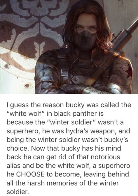 #TheWinterSoldier #Bucky #WhiteWolf #InfinityWar #BlackPanther #Marvel The White Wolf Marvel, Bucky Imagines Cute, White Wolf Marvel, Bucky Marvel, Bucky Barnes Imagines, Still Pictures, People Cartoon, Draw Comics, Bucky And Steve