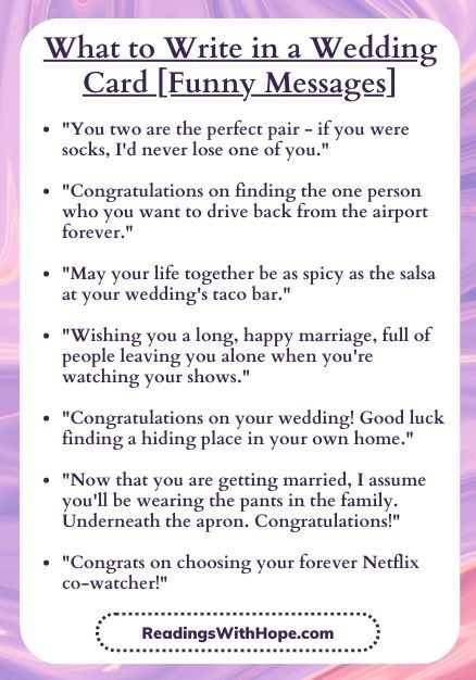 Funny Wedding Card Messages Rockstar Wedding, Taco Bar Wedding, Congrats On Your Wedding, Things To Write, Wedding Card Messages, Funny Wedding Cards, Funny Note, Card Messages, Happy Wedding Day