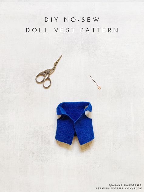 DIY Doll and Stuffed Animal Vest – ROCK PAPER SCISSORS Stuffed Animal Clothes Diy, Doll Vest Pattern Free, Diy Felt Vest No Sew, Doll Vest Pattern, Diy Doll Shirt Free Pattern, Diy Vest, How To Embroider Letters, Vest Sewing Pattern, Tiny Clothes