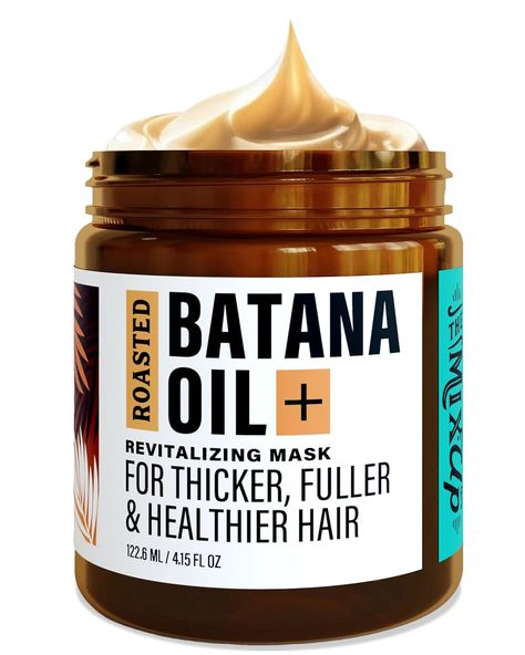 Batana Oil for Hair Growth - Roasted Batana Oil + Hair Mask for Healthier Thicker Fuller Hair - Boosted With Essential Oils Botanicals & Vitamins -... Botana Oil For Hair, Batana Oil Hair Growth, Batana Oil Benefits, Hair Growth Methods, Nourishing Hair Mask, Medicine Recipes, Batana Oil, Essential Oil Hair Growth, Accelerate Hair Growth