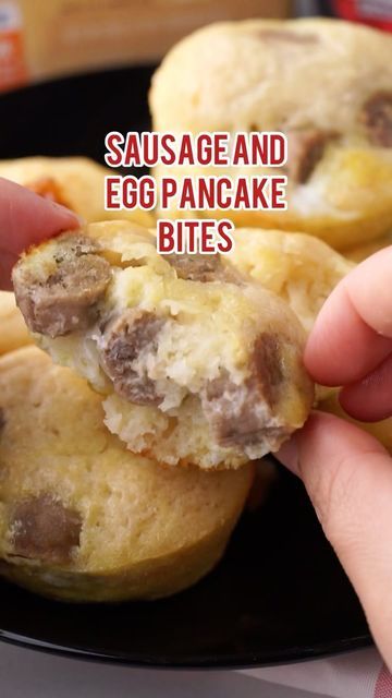 Pancake Bites Muffin Tins, Hungry Jack Pancake Mix Recipes, Hungry Jack Pancakes, Muffin Tin Breakfast, Pancake Cups, Pancake Sausage, Sausage Muffins, Hungry Jacks, Pancake Mix Recipes