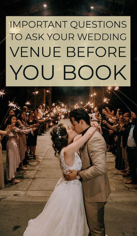 Questions To Ask Wedding Venues Before Booking, What To Ask Wedding Venues, Owning Wedding Venues, Questions To Ask Wedding Venues, Wedding Venue Names, Wedding Venue Checklist, Venue Checklist, Venue Questions, Wedding Venue Questions