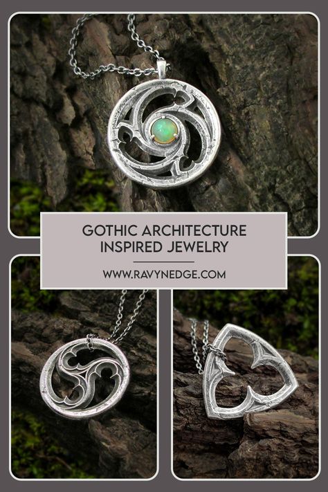 Collage of gothic architecture inspired jewelry necklaces for gothic outfits Outfit Ideas Dark Academia, Bone Project, Dark Academia Vampire, Outfit Ideas Dark, Goth Aesthetic Outfit, Gothic Window, Vampire Fashion, Raven Jewelry, Cathedral Window