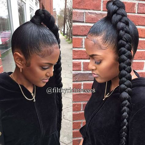 High Braided Ponytail Weave, High Braided Ponytail, High Weave Ponytail, Braided Ponytail Weave, Hairstyles For Special Occasions, Ponytail Weave, Side Braid Ponytail, Side Ponytail Hairstyles, Sleek Braided Ponytail