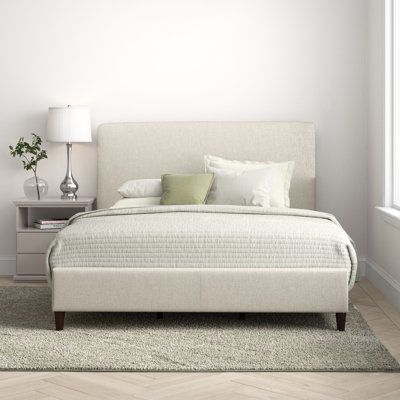 Beige Bed Frame, Fabric Bed Frame, King Upholstered Bed, Beige Bed, Queen Panel Beds, Standard Bed, Queen Mattress Size, King Bed Frame, Queen Bed Frame