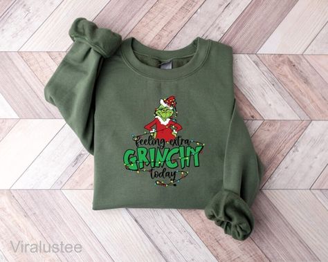 Feeling Extra Grinchy Today Shirt Check more at https://viralustee.com/product/feeling-extra-grinchy-today-shirt/ Christmas Hoodies Design, Grinch Sweatshirt, Grinch Shirt, Occupational Therapy Shirts, Education Shirts, Grinch Shirts, Christmas Grinch, Iron Decoration, Xmas Sweater