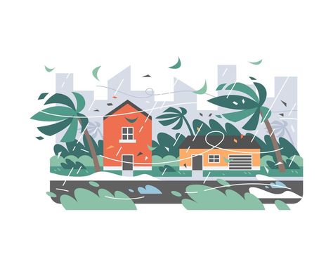 Tornado Destroys Houses Natural Disasters Art, Character Silhouette, House Character, Ui Design Principles, Sea Illustration, Drawing Competition, 동화 삽화, Hippie Painting, Flower Background Wallpaper