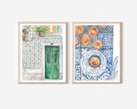 Lisbon Poster, Portugal Architecture, Portugal Art, Travel Gallery Wall, Portuguese Tile, Artist Signatures, Art Architecture, Wall Gallery, Tile Art