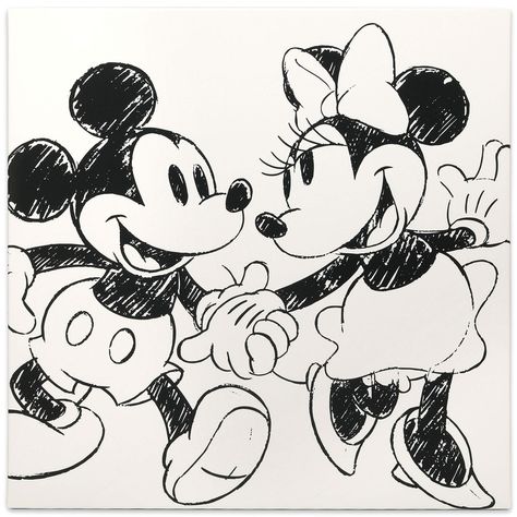 Mickey And Minnie Tattoos, Mickey Mouse Wall Art, Minnie Tattoo, Mickey Mouse Wall, Disney Wall Art, Mickey Mouse And Minnie Mouse, Disney Mickey And Minnie, Couple Holding Hands, Whimsical Wall Art