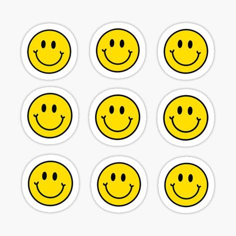 "Yellow Smiley Face Pack" Sticker by andiegras | Redbubble Bagan Temples, Yellow Smiley Face, Face Pack, Smiley Faces, Journal Aesthetic, Face Stickers, Bagan, Coloring Stickers, Happy Face