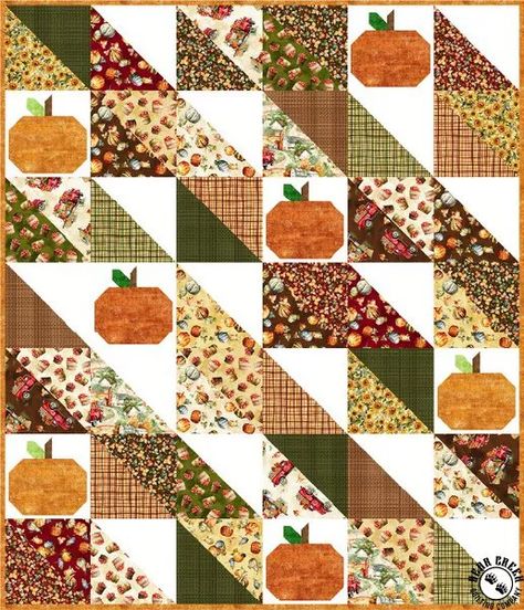 Pumpkin Quilt Pattern, Halloween Quilt Patterns, Fall Quilt Patterns, Fall Quilt, Harvest Farm, Farm Quilt, Layer Cake Quilts, Halloween Sewing, Boho Quilt