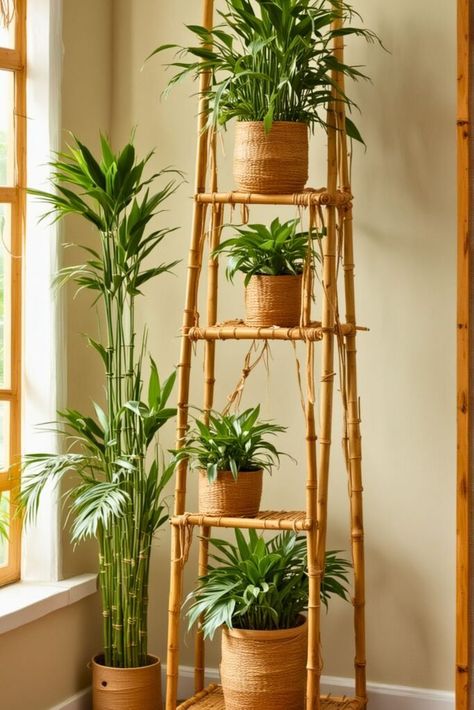 Top 15 DIY Plant Stand Ideas [Easy To Make] – craftydiyers.com Plant Stand Ideas, Ladder Plant Stand, Hanging Ladder, Bird Cage Stand, Vintage Ladder, Future Garden, Modern Plant Stand, Hanger Stand, Diy Macrame Plant Hanger