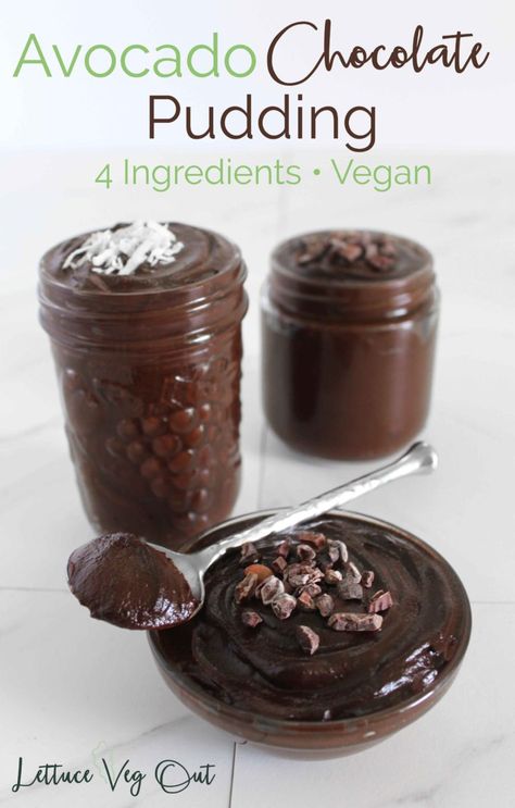 Plant Based Pudding, Healthy Vegan Dessert, Vegan Chocolate Pudding, Chocolate Pudding Recipe, Vegan Pudding, Avocado Dessert, Avocado Chocolate Pudding, Avocado Pudding, Avocado Chocolate Mousse