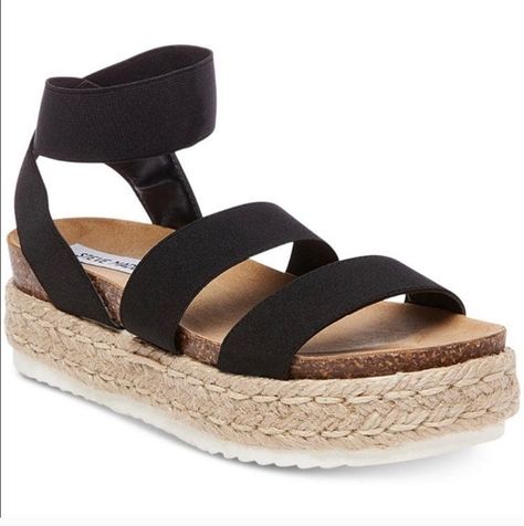 Steve Madden Kimmie Sandal, Steve Madden Wedge Sandals, Heel Sandals Outfit, Steve Madden Wedges, Steve Madden Sandals, Outfit Jeans, Flatform Sandals, Platform High Heels, Espadrille Sandals