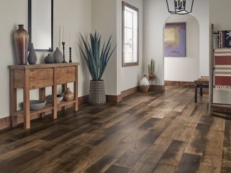 Grey Hardwood Floors, Wood Baseboard, Walnut Hardwood Flooring, Hardwood Floor Colors, Armstrong Flooring, Oak Trim, Floor Stain, Silver Oak, Dark Wood Floors