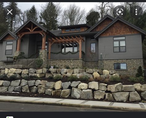 River Rock House Exterior, River Rock Exterior, River Rock House, Rock House Exterior, River House Exterior, Rock Exterior, Exterior House Ideas, Rock House, House On The Rock