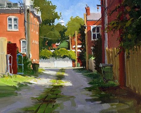 Church Hill Alley by Greg LaRock Oil ~ 16 x 20 Oil Painting Supplies, Oil Painting Lessons, Urban Painting, Mountain Landscape Painting, Building Painting, Painting Competition, Food Home, Architecture Painting, Art Food