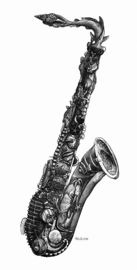 #musicalinstruments #musical #instruments #tattoo Instrument Tattoo, Instrument Aesthetic, Saxophone Art, Instrument Art, Musical Instruments Drawing, Camera Tattoos, Saxophones, Music Tattoo, Long Hair Wedding Styles