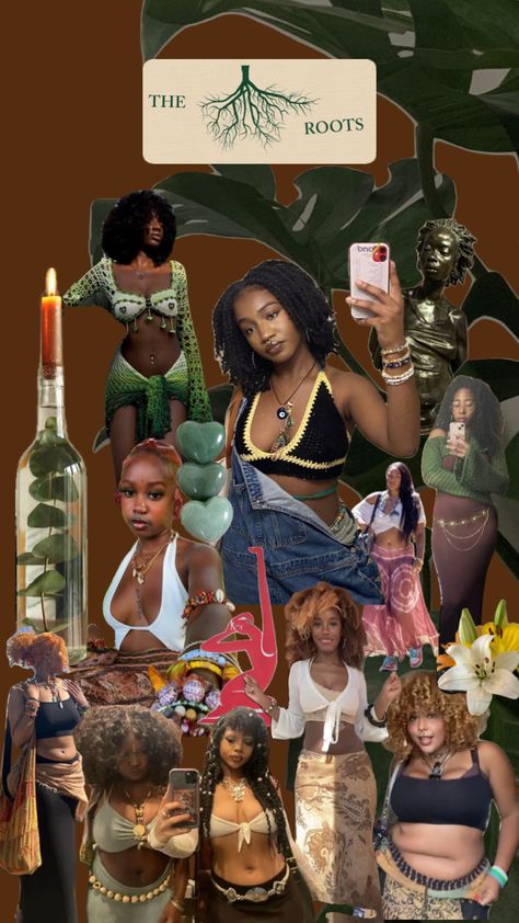 Earthy Black Girl Aesthetic 🌱✨🌿                  #spirituality #nature #earthy #blackgirl Black Earth Girl Aesthetics, Earth Aesthetic Black Women, Earthly Girl Aesthetic, Black Earth Girl Aesthetic, Modest Earthy Black Woman Aesthetic, Earthly Black Women, Black Earthy Girl Aesthetic, Black Earthy Aesthetic, Earthy Black Woman Aesthetic Outfits