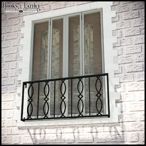 Faux Balcony, Black Meaning, Balcony Lights, Iron Balcony Railing, Juliette Balcony, French Balcony, Juliet Balcony, Wrought Iron Stairs, Balcony Grill